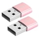 thumbnail image 4 of Adaptador tipo C a USB de aleación de aluminio de 2 piezas para transmisión de datos de sincronización de carga (rosa), 4 of 8