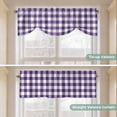 thumbnail image 4 of Purple Checkered Tie Up Valance Curtains for Windows, Kitchen Curtains Window Shades, Farmhouse Buffalo Plaid Light Filtering Roman Curtain Valances for Bedroom/Bathroom/Cafe 42"x12", 4 of 9