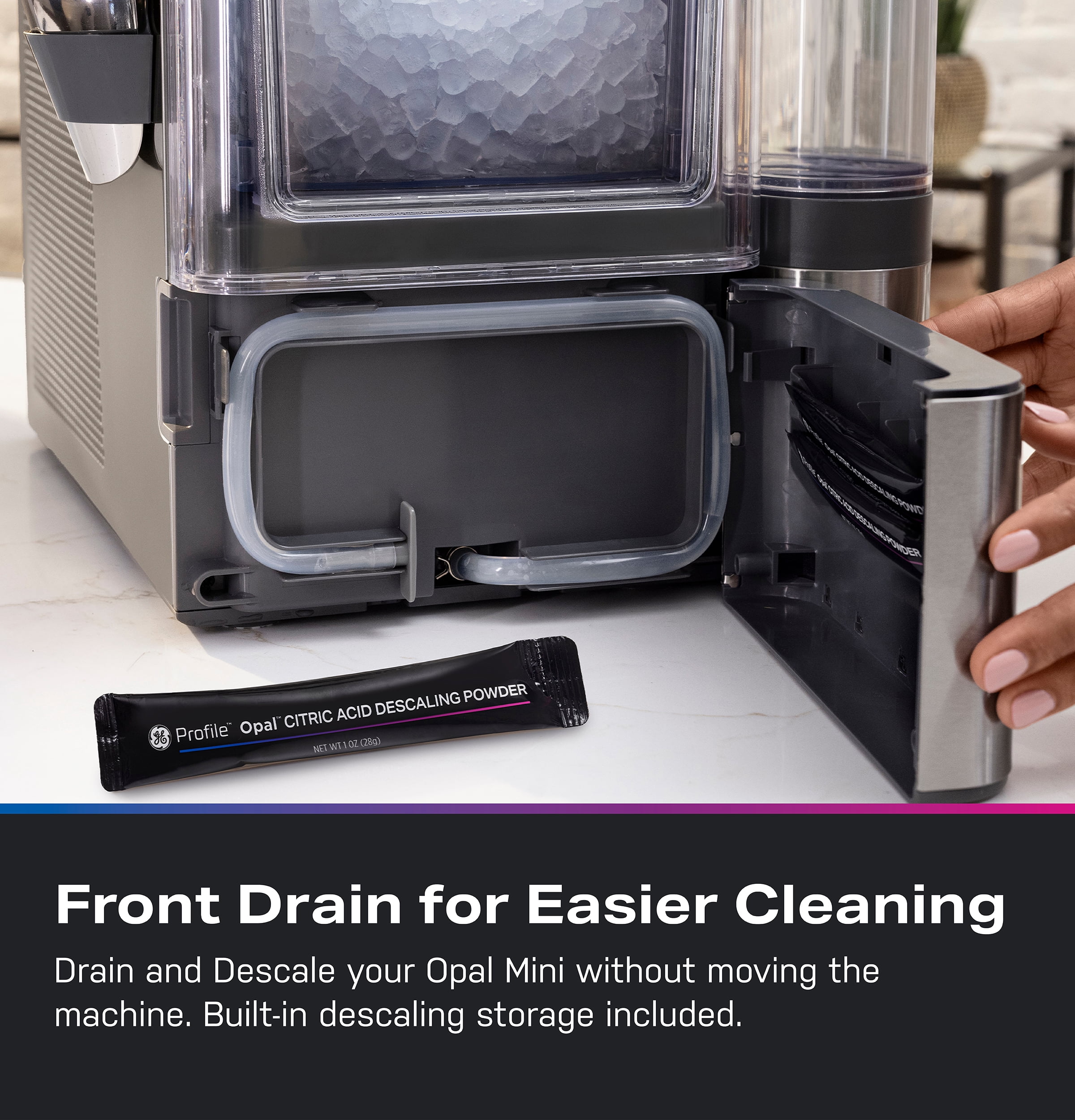GE Profile Opal Mini Pro Nugget Ice Maker With 0.5 Gallon Side Tank WiFi Stainless Steel