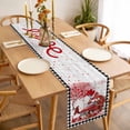 thumbnail image 3 of Red Valentine's Day Table Runner 70 Inches Long Farmhouse Dress Scarves, Roses Love Heart Romantic Gnomes Wooden Dining Tablerunner for Coffee Table/Kitchen Island/Party Décor, 13" x 70", 3 of 8