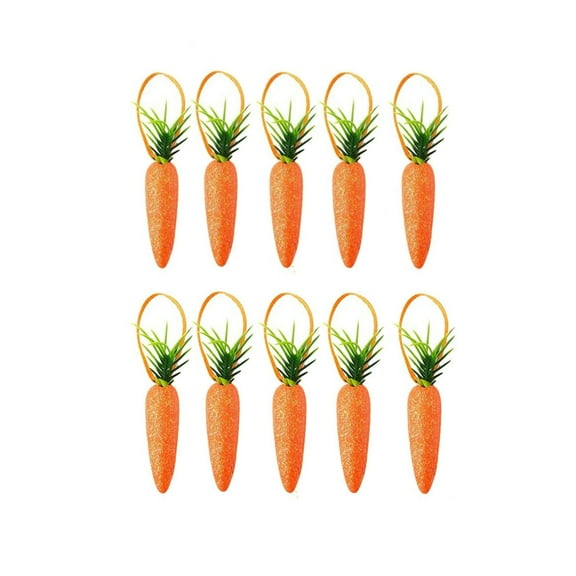 Moocorvic 10Pcs Easter Decorations Artificial Easter Carrots for Crafting, Easter Basket Stuffers Hanging Pendant for Home Party DIY Crafts Decor 2.95In