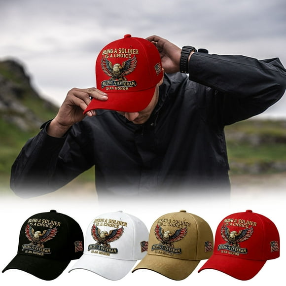 Uscallm 4Pcs Eagle Baseball Hat Commemorative Patriotic Cap Fashionable Adjustable Unisex Casual Outdoor Hat