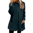 thumbnail image 2 of Womens Winter Coat Loose Wool Jacket Long Sleeved Jumper With Pockets, 2 of 6