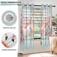 thumbnail image 5 of Flamingoes Flowers Floral Leaves Light Blackout Curtains Thermal Insulation 63 inch Grommet for Bedroom Living Room Bathroom Kitchen Windows 2 Pack, 5 of 6