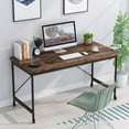 thumbnail image 2 of Tribesigns 55 Inch Computer Desk, Rustic Office Desk with Lockable Casters, Classic Simple Writing Study Table for Home Office, 2 of 6