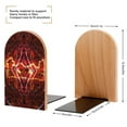 thumbnail image 2 of Rock Tool Band Music Bookends Wood Book Divider Decor Shelves Non-Skid Book Stand 2 Pieces For Classroom Dormitory Bookshelf Office Home, 2 of 7