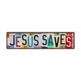 thumbnail image 2 of NookHive Salvation Series Wall Decoration, JESUS SAVES Street Sign Metal Tin Plaque, Iron Sheet Painting 16x4 Inch,White, 2 of 7