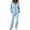 Sky Blue, variant on Szluipve 2 Piece Sets for Women Velour Tracksuit 2 Piece Outfits Hooded Henley Button Long Sleeve Top & Wide Leg Pants Casual Soft Loungewear Set with Pockets Sky Blue XL