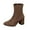Coffee, variant on Beige Women'S Fashionable Casual Versatile Cool Winter Suede Pointed Toe Chunky Heel Solid Color Ankle Boots Short Booties Comfortable 1.04 Lbs