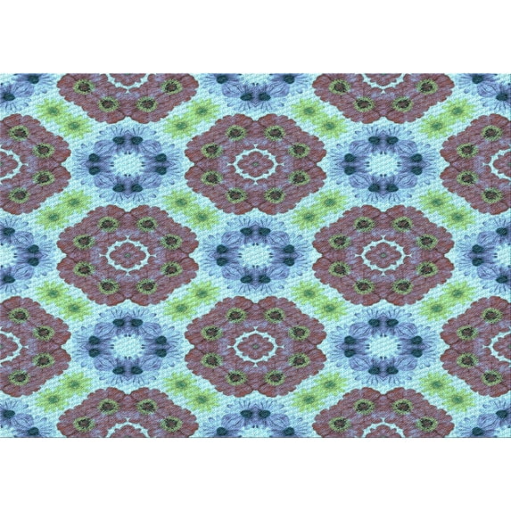 Ahgly Company Machine Washable Indoor Rectangle Transitional Tiffany Blue Area Rugs, 5' x 7'