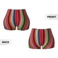 thumbnail image 5 of Fotbe Mexican Serape Blanket Stripes Seamless Shorts, Womens Workout Shorts High Waist Stretch Booty Short for Gym/Yoga/Running/Biking-Medium, 5 of 9