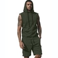 thumbnail image 4 of CHUMUD 2 Piece Sets for Men Summer Outfits Dry Fit Workout Cargo Hooded Tank Tops Hiking Gym Sleeveless Muscle Athletic Shirt Drawstring Shorts Tracksuits, 4 of 6