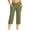 Army Green, variant on BLVB Women's Capri Pants with Pockets Crossover High Waist Yoga Pants Wide Leg Workout Crop Summer Pants for Casual, Travel, Exercise