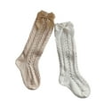 thumbnail image 4 of Chaussettes Hautes Jusqu'aux Genoux pour Fille, Crotchet, Ajourées, Nœud, Bas Tube, 4 of 6