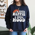 thumbnail image 4 of EcoLoom A Little Hippie A Little Hood Slogan Long Sleeve Unisex Midweight Crewneck Sweatshirt, 4 of 4