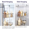 thumbnail image 2 of Shower Caddy Hanging Organizer - Over the Door Shower Caddy with Soap Holder, 11 Hooks, 2 Installation Ways, Stainless Steel Rustproof Bathroom Organizer, Black, 2 of 8