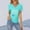 Mint Green, variant on FAOWME Women's T Shirts Short Sleeve V Neck Letter Print Comfortable Slim Fit Tops For Casual Daily Wear Army Green L