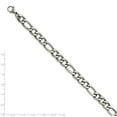 thumbnail image 2 of Stainless Steel 9.30mm Figaro Chain Bracelet - 8 Inch, 2 of 2