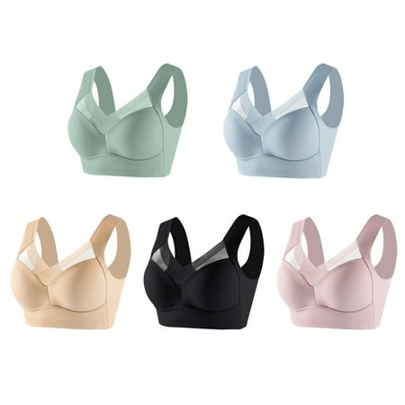 HYSYSB Sports Bras for Women bras for Women wireless Bra seamless Bra sticky Adhesive Vanity Panel Bra Yoga Crop Vest Bras Back Bras Materni Grey bralettes for Women Gray 2 5XL