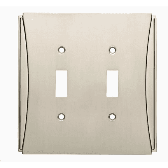 Brainerd 662687 Upton Satin Nickel Double Switch Wall Plate Cover