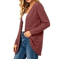 thumbnail image 5 of Womens Cardigan Lightweight Long Sleeve Knit Cardigan Sweaters Fall Casual Open Front Shirts Vermilion,M, 5 of 9