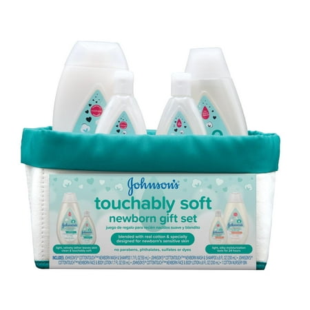 Johnson’s Touchably Soft Newborn Baby Gift Set For New Parents, 5 (Best Gift For New Born Baby)