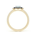 thumbnail image 2 of ANGARA Natural Square Aquamarine Two Tone Ring with Ornate Double Halo in 14K Yellow & White Gold for Women (Size-4mm) | March Birthstone, Anniversary Jewelry Gift for Women | Natural Aquamarine Ring, 2 of 9