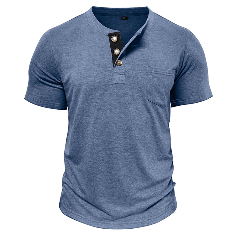 Mens Big & Tall Henley Shirt, Short Sleeve Shirts for Men Fall