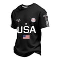 thumbnail image 3 of 250th Anniversary USA Shirt Crewneck Short Sleeve Commemorative Tee Casual Independence Day Mens Graphic T-shirts Black L, 3 of 6