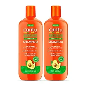 Cantu Avocado Hydrating Sulfate-Free Shampoo with Pure Shea Butter 13.5 oz (Pack of 2) (Packaging May Vary)