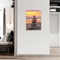 thumbnail image 4 of Zen Stone Wall Decor Sunset Pictures Wall Art Life Spiritual Canvas Print Zen Meditation Painting Framed Home Artwork for Office Bathroom Yoga Room 12"x16", 4 of 6