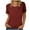 Red, variant on Wyobmus Women Summer T-Shirts Short Sleeve Ribbed Knit Tunic Tops 2025 Round Neck Casual Pullover Sweaters Olive Green