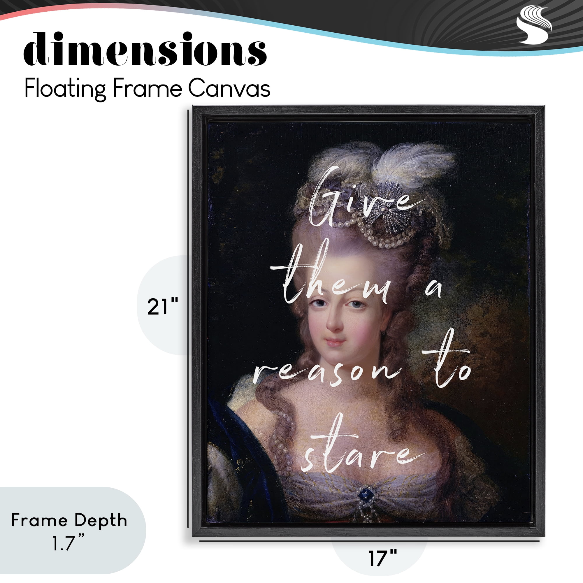 Stupell Industries Give Them A Reason To Stare Black Framed Floater Canvas Wall Art, design by Tina LeCour