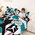 thumbnail image 4 of Erosebridal Teal Black Baseball Full Size Sheets, Sport Bed Sheets for Boys and Girls, 4-Piece, 1 Flat Sheet, 1 Fitted Sheet and 2 Pillowcases, 4 of 6