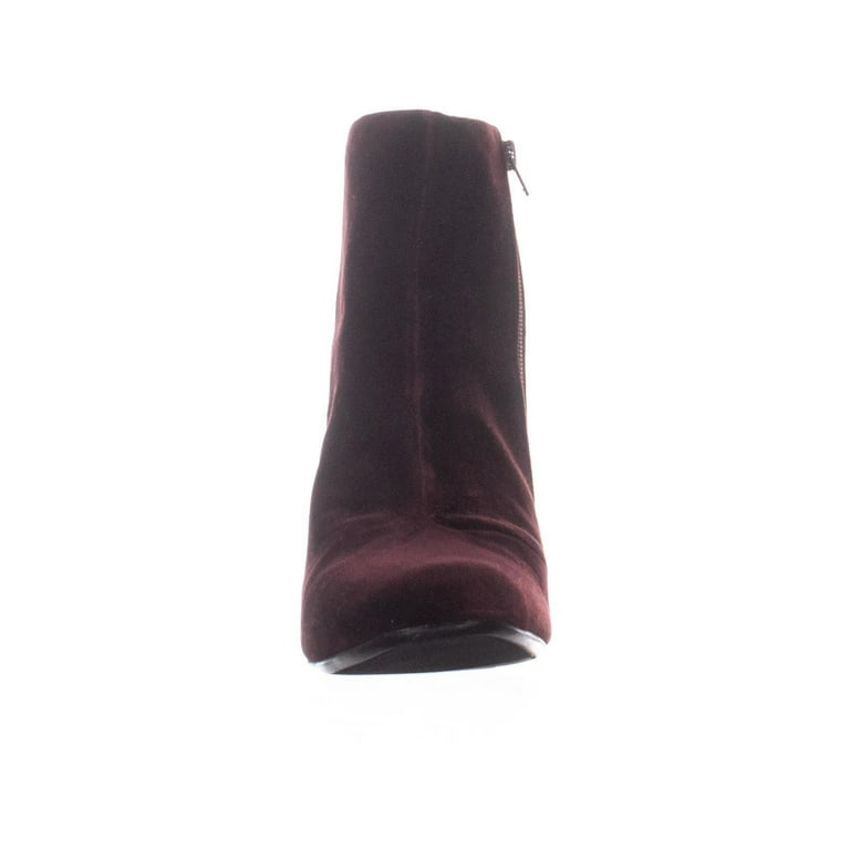 Womens naturalizer Westing Block Heel Ankle Boots Bordo Velvet 9 US 39 EU Walmart