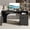 Black, variant on Bestier 55" Computer Writing PC Desk Home Office with Power Outlets Keyboard Tray and Storage Drawers, Log