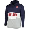 thumbnail image 2 of Men's Navy/White Boston Red Sox Big & Tall Fleece Half-Zip Hoodie, 2 of 3