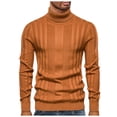 thumbnail image 2 of YHAJDS Men's Winter Casual Sweaters,Men's Sweater Mens Sweaters for the Winter Knitted Sweater Men Solid Color High Collar Long Sleeve Slim Knitted Base Layer, 2 of 5