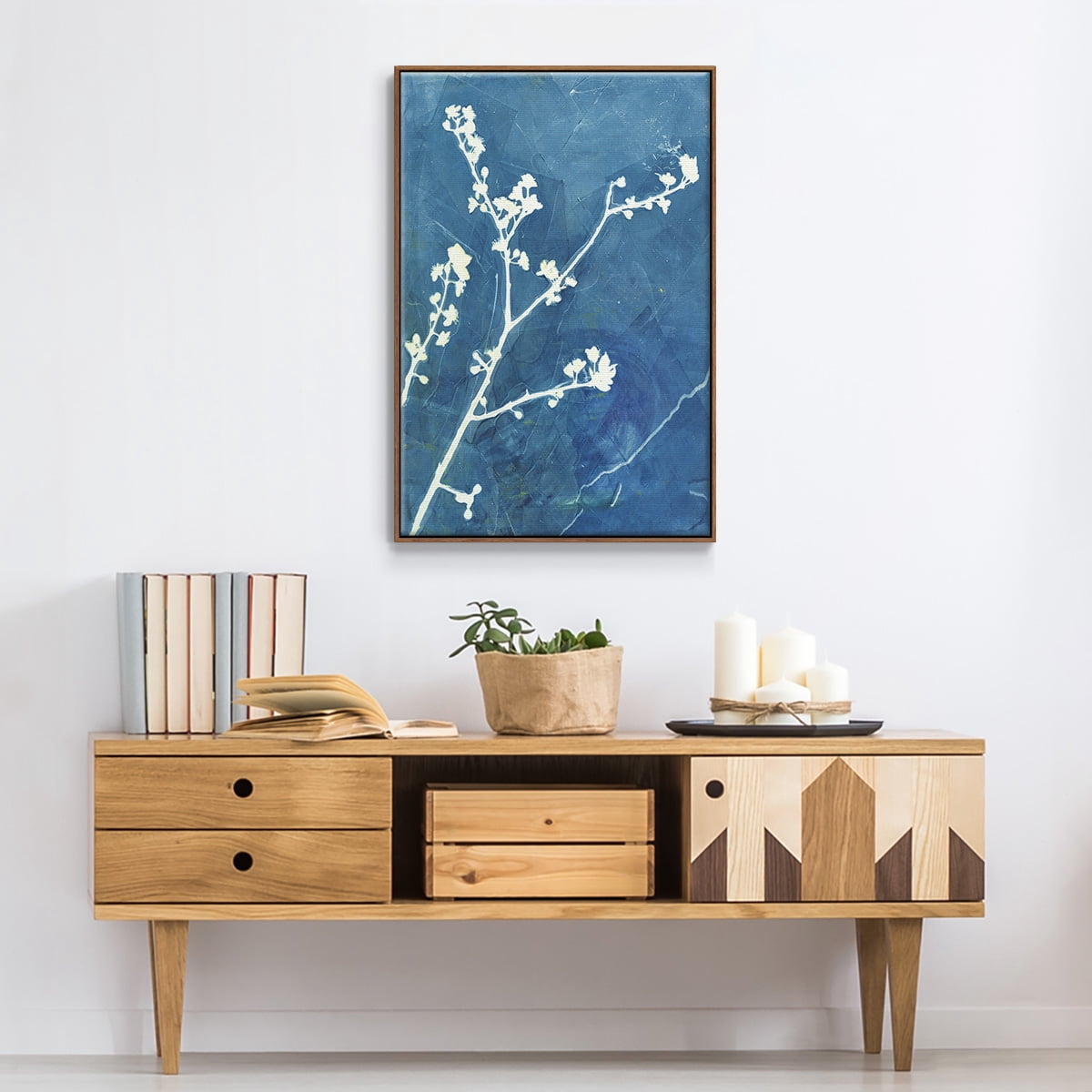 Believe Framed Premium Gallery Wrapped Canvas - Ready to Hang - 27 x 41 - Walnut Floating Frame