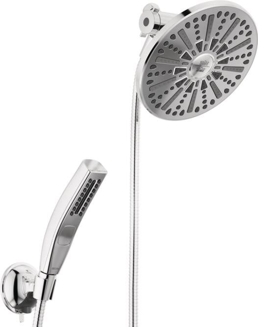 5 Functions Handheld Diverter Wall Arm WELS Round 9'' Twin Shower Head Combo 