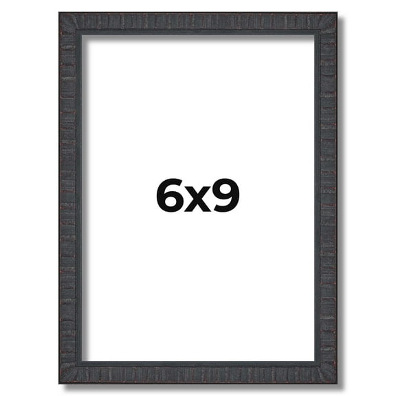 6x9 Frame Brown Solid Wood Picture Frame - Complete Modern Photo Frame Includes UV Acrylic