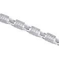 thumbnail image 4 of 10K White Gold Round Diamond Cuban Link Frame 8mm Bracelet 8.50" Pave 3/4 CT., 4 of 7