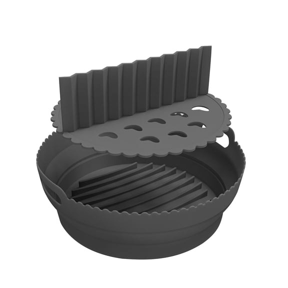 Iumwxz Foldable Air Fryer Silicone Liner and Food Divider Pad, Reusable Non Stick Baking Mat for 8.5 Inch or Smaller Fryers, Dishwasher Safe Heat Resistant Up to 450°F