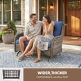 thumbnail image 3 of PARKWELL Outdoor Wicker Loveseat Glider with Navy Cushion in Gray Rattan Finish, 3 of 10