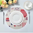 thumbnail image 3 of SKYSONIC Independence Day Round Placemats for Dining Table Non-Slip Heat-Resistant Polyester Table Mats Set of 6 Washable Table Mats for Kitchen Dining Table Decoration (1092), 3 of 5