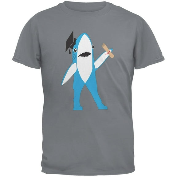Left Shark Proud Graduate Gravel Adult T-Shirt - Large