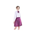 thumbnail image 2 of 3 Pcs Uniforme Scolaire Filles Chemise Blanche Jupe Tartan Rose 6 Ans, 2 of 6