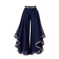thumbnail image 5 of Womens Wide Leg Pants BWASD Elegant High Waist Chiffon Flowy Palazzo New 2026 Dress Trousers Breathable for Travel Vacation Beach Summer Fashion (Navy 3XL), 5 of 5