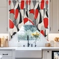 thumbnail image 4 of Red Black Visual Arts Swag Curtain Valance for Windows, Abstract Modern Art Window Treatments Short Swag Topper for Kitchen Windows Bathroom Bedroom, 36"x45", 4 of 8