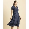 thumbnail image 3 of Moomaya Womens Printed Summer Dress, V-Neck Ruffled Viscose Midi Dress, Sundress, 3 of 8